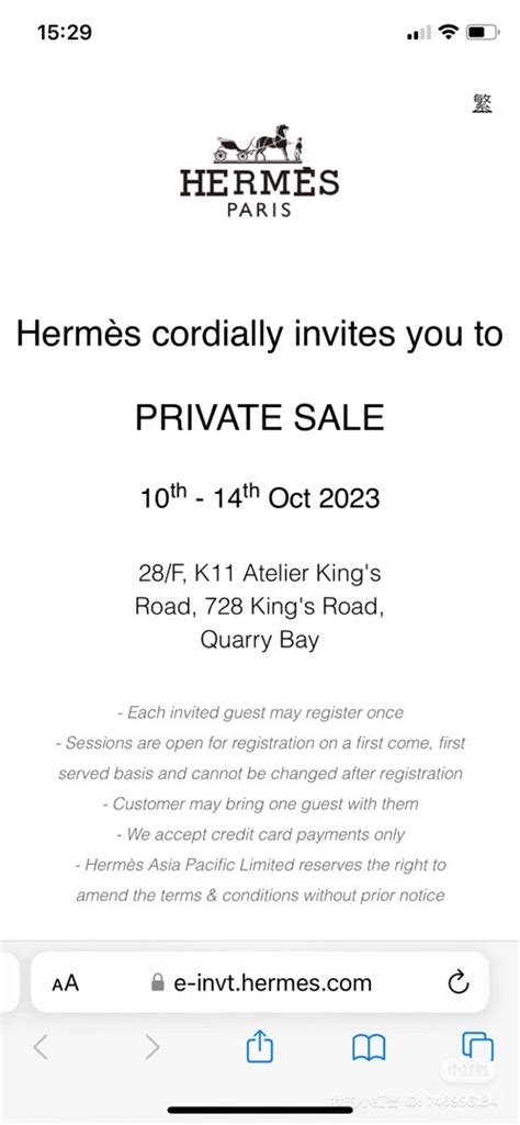 hermes private sale.